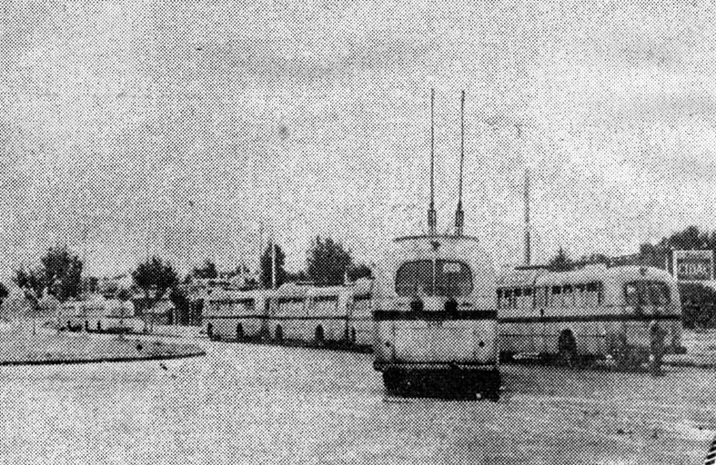 Paro de trolebuses en diciembre de 1955